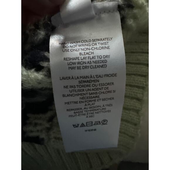 Anthropologie Mint Green‎ Fair Isle Heavy Knit Turtleneck Tunic Sweater XS - Picture 6 of 9